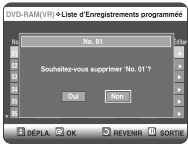 TOSHIBA D-VR 30 - Suppression de la listedenregistrementprogrammée - 9