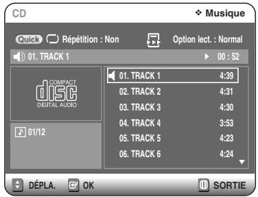 TOSHIBA D-VR 30 - Déposez un CD audio (CD-DA) sur le plateau de disque. - 1