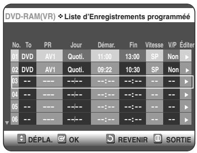 TOSHIBA D-VR 30 - Suppression de la listedenregistrementprogrammée - 7