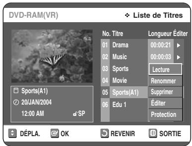 TOSHIBA D-VR 30 - Appuyez sur la touche TITLE LIST. L'écran Nombre de Titres s'affiche. - 2