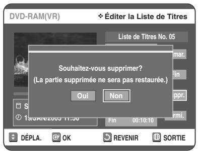 TOSHIBA D-VR 30 - Sélectionnez Éditer en déplaçant la barre de sélection à l'aide des touches ▲▼ puis appuyez sur OK ou sur ▷. - 6