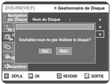 TOSHIBA D-VR 30 - Annulation d'une finalisation de disque (modes V et VR) - 4