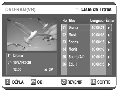 TOSHIBA D-VR 30 - Suppression d'un titre - 4