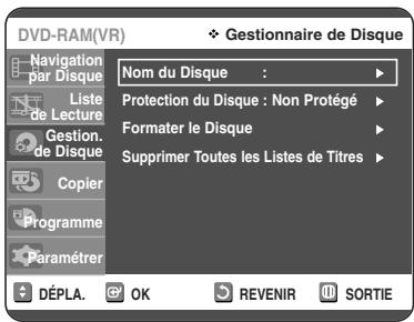 TOSHIBA D-VR 30 - Modification du Nom du Disque - 5