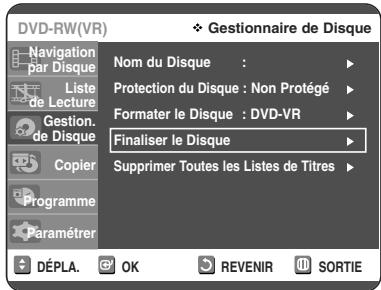 TOSHIBA D-VR 30 - Finalisation du disque - 5
