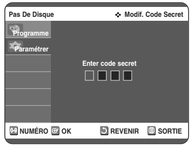 TOSHIBA D-VR 30 - Changement du code secret - 2