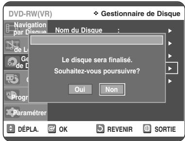 TOSHIBA D-VR 30 - Finalisation du disque - 8