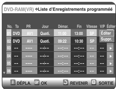 TOSHIBA D-VR 30 - Suppression de la listedenregistrementprogrammée - 8