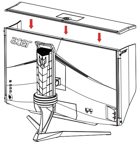 PREDATOR X27P - Installation de la casquette anti-éblouissement du moniteur - 4