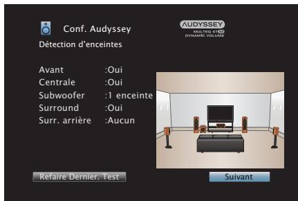 DENON AVR-X3300W - Lorsque l'enceinte détectée est affichée, sélectionnez "suivant" puis appuyez sur ENTER. - 1