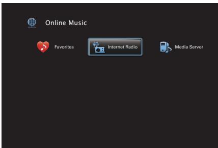 DENON AVR-X3300W - Utilisation de  pour sélectionner "internet radio", puis appuyez sur ENTER. - 1