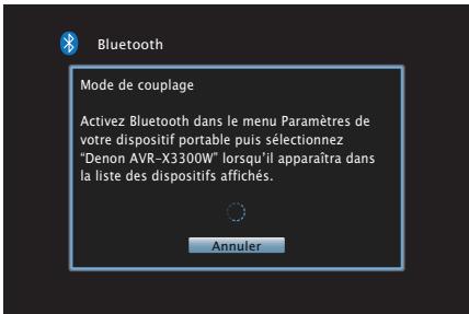 DENON AVR-X3300W - Appuyez sur bluetooth pour passer à la source d'entrée "bluetooth - 1