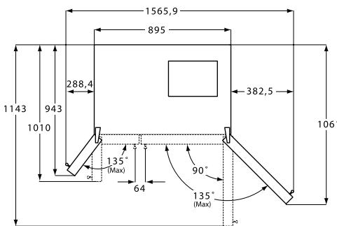 ELECTROLUX ENL60812X - Dimensions (y compris les poignées) - 2