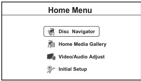 PIONEER BDP-LX70A - Appuyez sur HOME MENU puis selectionnez 'Disc Navigator' sur la page affichée. - 1