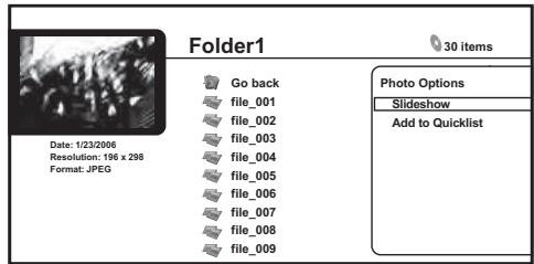 PIONEER BDP-LX70A - Affichage du menu Photo Options - 1