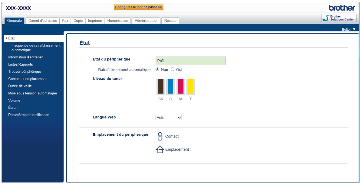 BROTHER DCP-L8410CDW - Présentation de l'application Gestion à partir du Web - 2
