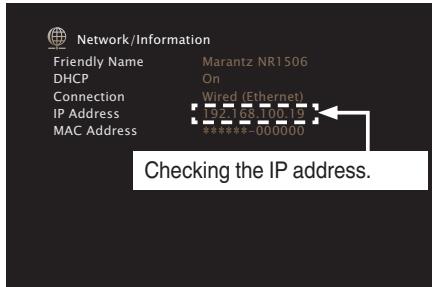MARANTZ R1506/N1SG - Contrôle de l'appareil à partir d'un contrôle web - 1