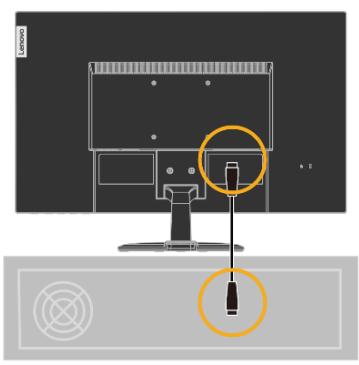LENOVO ECRAND27-50 - Connecter et allumer votre moniteur - 3
