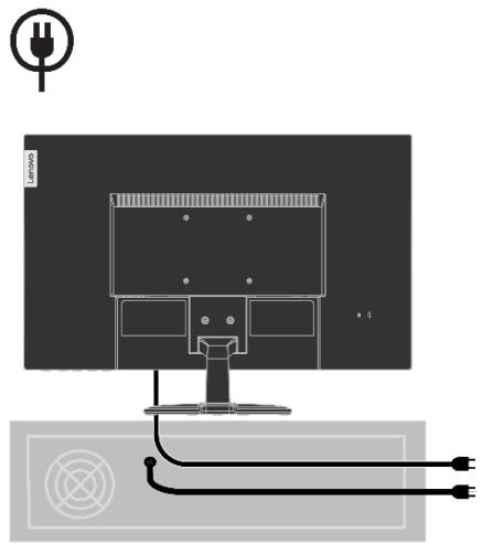 LENOVO ECRAND27-50 - Connecter et allumer votre moniteur - 8