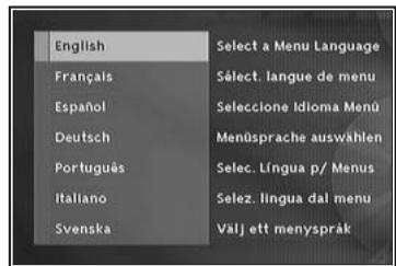 THOMSON DTH460 - Choisissez la langue à l'aide des touches de Navigation de la télécommande puis confirmez avec ok. - 1