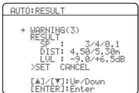 YAMAHA RXV661 - Positionnez le pointeur sur "warning" et appuyez sur ENTER pour voir les informations concernant cet avertissement. - 1
