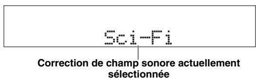 YAMAHA RXV661 - Tournez le sélecteur 4PROGRAM (ou appuyez sur une des touches de selection de correction de champ sonore (0) pour sélectionner la correction souhaitée. - 1