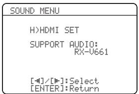 YAMAHA RXV661 - Réglage HDMI h>hdmi SET - 1
