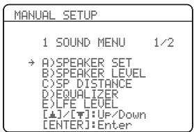 YAMAHA RXV661 - Utilisation de SET MENU - 4