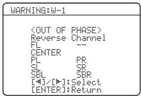 YAMAHA RXV661 - Positionnez le pointeur sur "warning" et appuyez sur ENTER pour voir les informations concernant cet avertissement. - 2