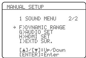 YAMAHA RXV661 - Utilisation de SET MENU - 8