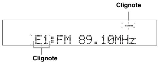 YAMAHA RXV661 - Sélectionnez la mémoire “E1” à l'aide de ④a/b/c/d/e et de ⑤preset/tuning - 1