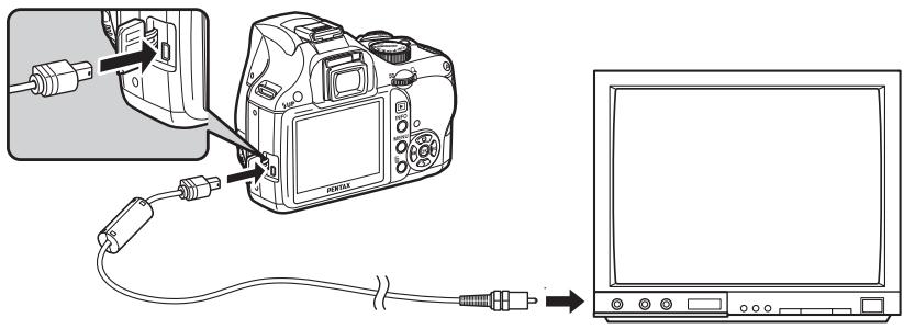 PENTAX K-M - Branchement de l'appareil à un équipement audiovisuel - 1
