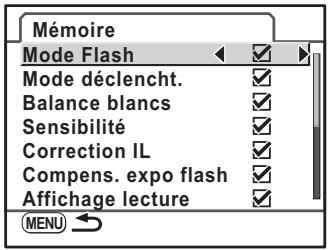 PENTAX K-M - Sélectionner les réglages du mode de prise de vues pour enregistrer dans l'ordinateur - 1