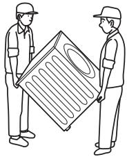 PANASONIC NA-16VX1WFRBLANC - Le transport du lave-linge doit se faire par deux personnes ou plus. - 1