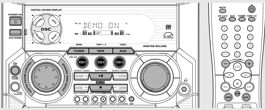 PHILIPS FW-M355 - Remarques pour la télécommande: - 1