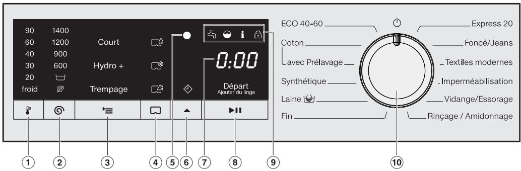 MIELE LAVE-LINGE WCB 100 - Bandeau de commande - 1