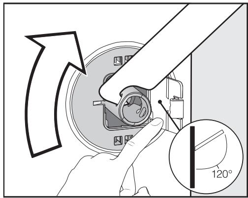 MIELE LAVE-LINGE WCB 100 - Retirer la tige de transport droite - 1