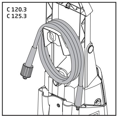 NILFISK C 125.3-8 PA - Enroulement du câble électrique et du tuyau haute pression - 2