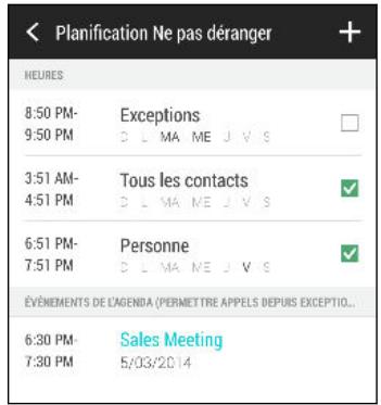 HTC DESIRE EYE ROUGE - Définir une planification Ne pas déranger - 1