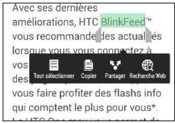 HTC DESIRE EYE ROUGE - Sélectionner, copier et coller du texte - 1