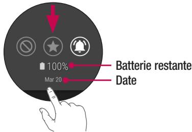 LG G WATCH URBANE ARG - Voir le niveau de charge de la batterie ou la date - 1