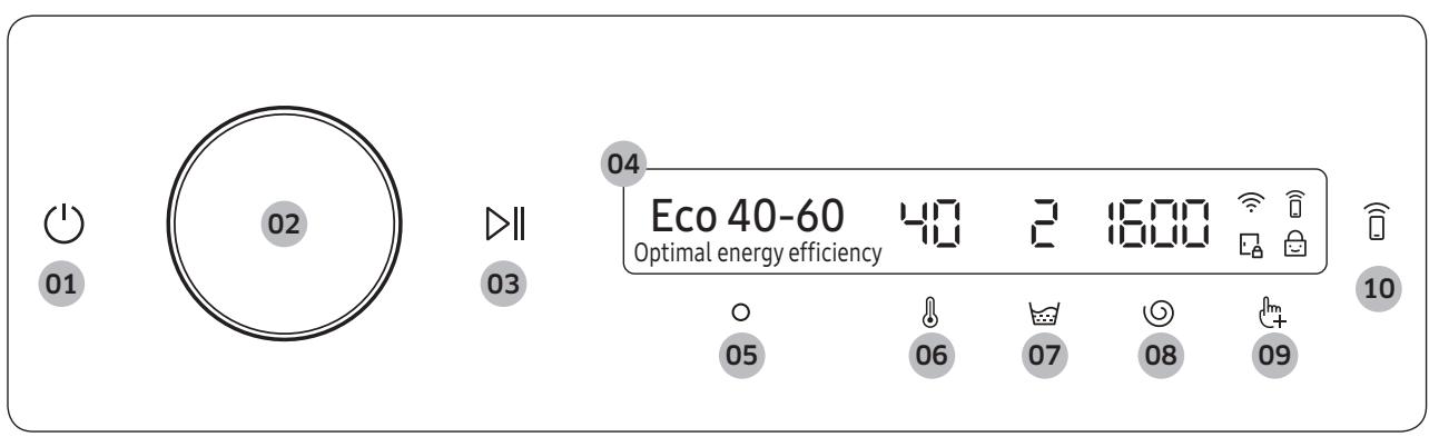 SAMSUNG WD90T984DSH - Panneau de commande - 1