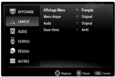 JVC XV-BP1 - Menu [LANGUE] - 1
