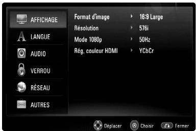 JVC XV-BP1 - Menu [AFFICHAGE] - 1