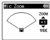 OLYMPUS LS-P1 - Appuyez sur la touche + ou - pour ajuster la direction du microphone stéréo intégré. - 2