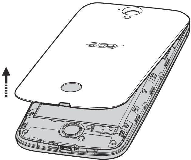 ACER M330 - Installer une carte SIM ou une carte microsd - 1