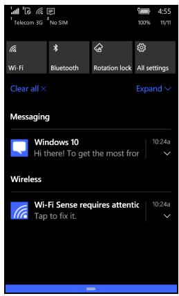 ACER M330 - Notifications et actions rapides - 1