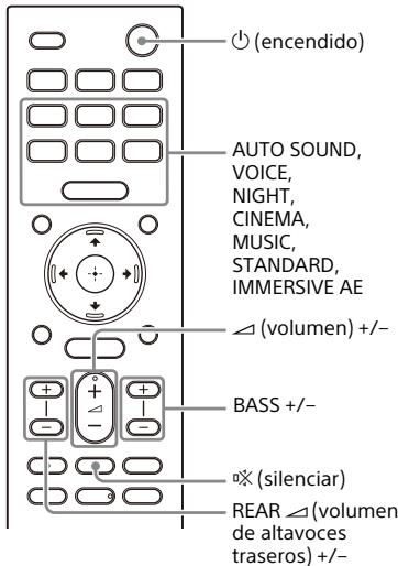SONY HTA9 - Acerca de las operaciones con el mando a distancia incluido en el sistema de altevoces - 1