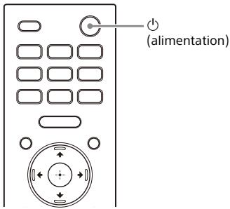SONY HTA9 - Appuyez sur (alimentation) sur la télécommande fournie avec le système d'enceintes pourmettre le système d'enceintes sous tension. - 1