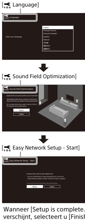 SONY HTA9 - Volg de instructies op het scherm om de initiete instellenen te configureren. - 1